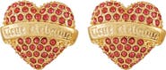 True Religion Heart logo stud earring