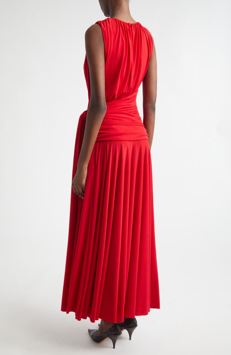 Brandon Maxwell The Isadora Draped Jersey Maxi Dress, Alternate, color, Red