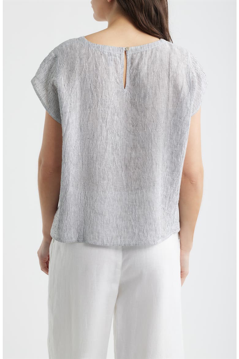 Organic Linen Square Top, Alternate, color, WHITE/ BLACK