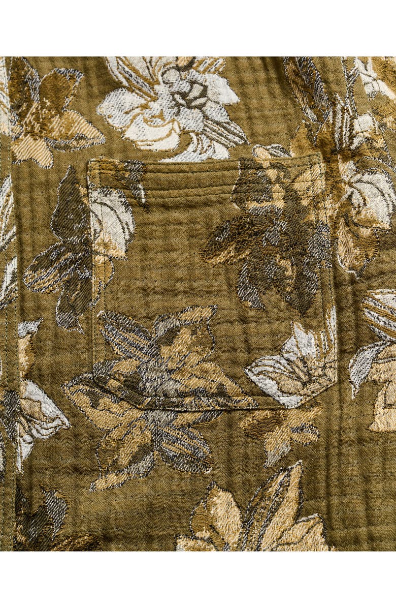 Billy Reid Tuscumbia Peony Jacquard Button-Down Shirt, Alternate, color, Olive Multi