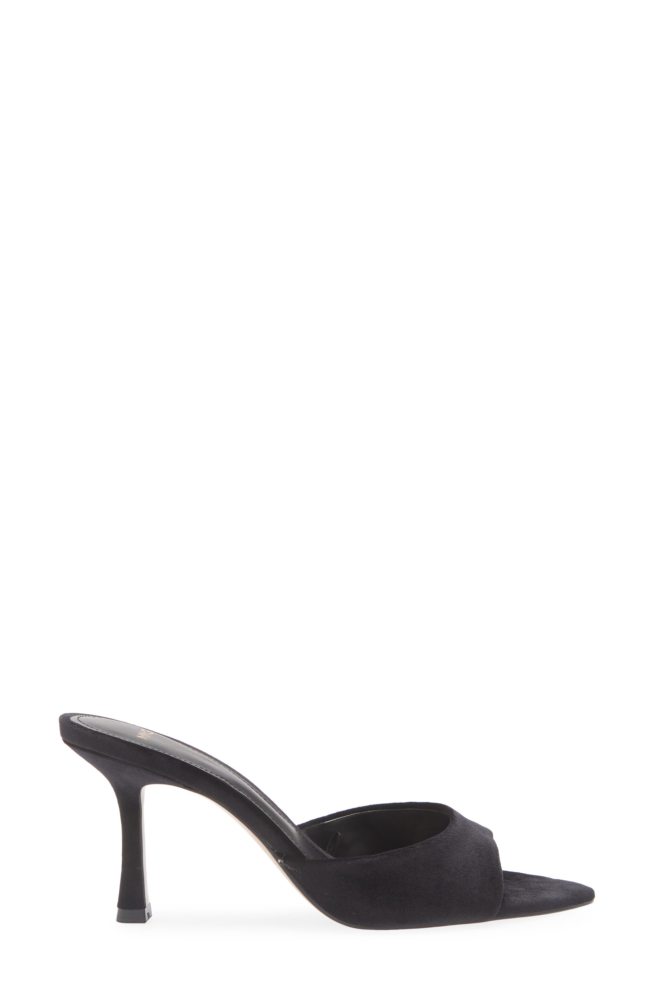 MANGO Velvet Slide Sandal, Alternate, color, Black