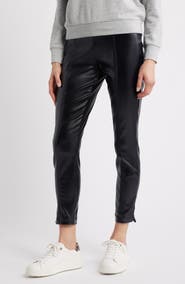 Hue Coated High Waist Cigarette Pants