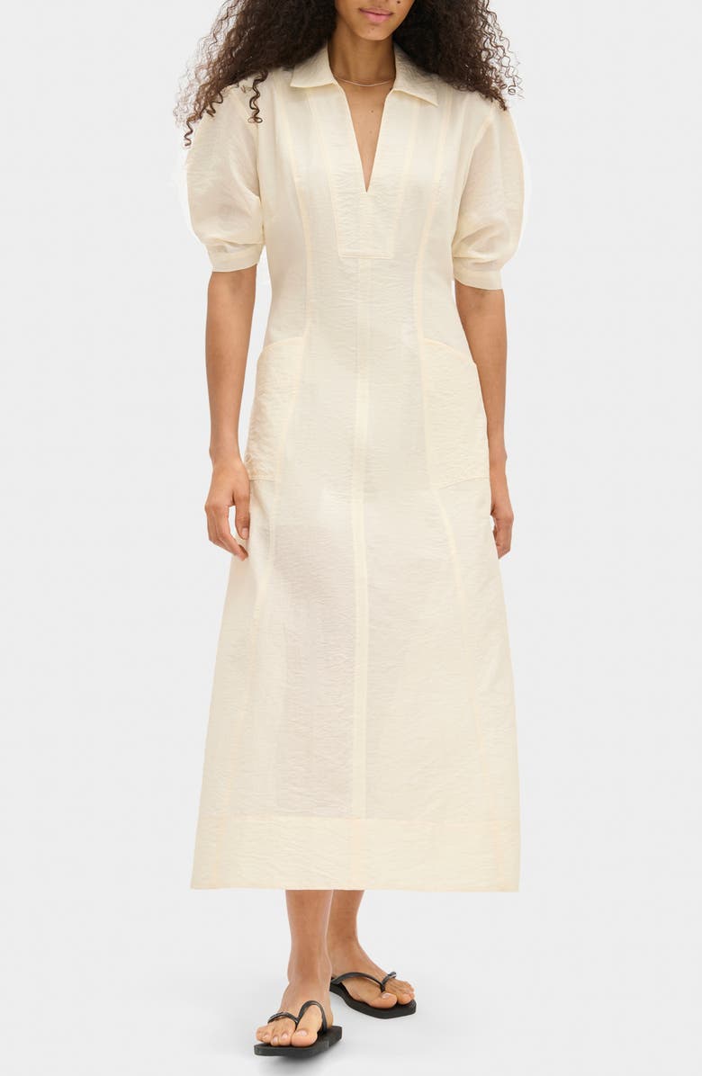 ALIGNE Tracy Cotton Blend Dress, Main, color, White