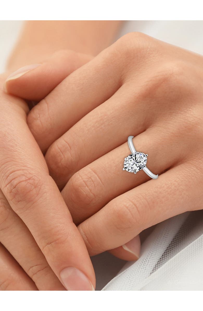 Bliss Diamond 2CT Platinum Oval Diamond 6-Prong Solitaire Engagement Ring Lab Grown, Alternate, color,