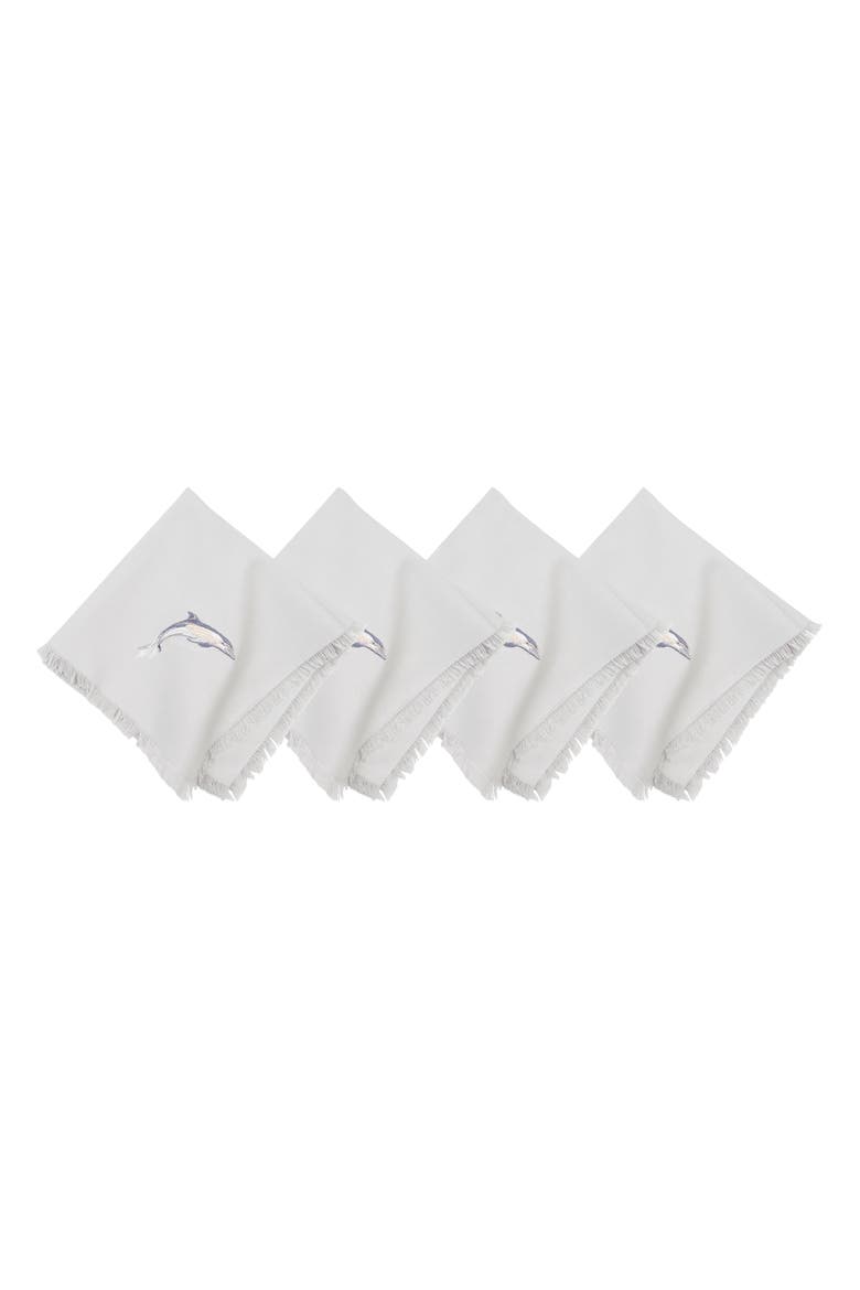 Dolphin Cove Napkins Set of 4, Main, color, White