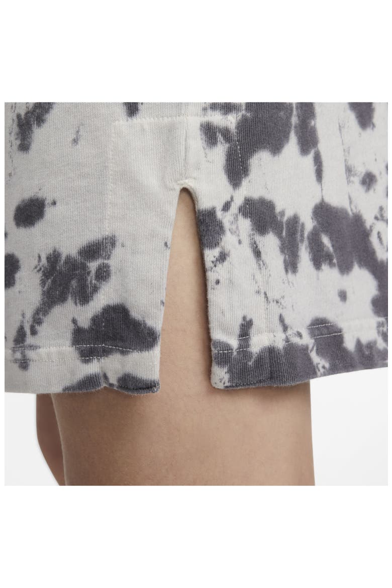 High Waist Cloud Dye Cotton Shorts, Alternate, color, BLACK/ WHITE