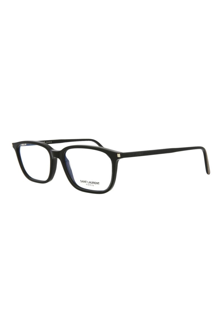 54mm Square Optical Glasses, Alternate, color, BLACK BLACK TRANSPARENT