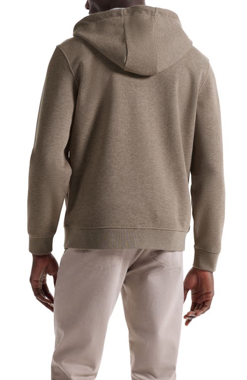 Bugatchi Piqué Zip-up Hoodie In Brown