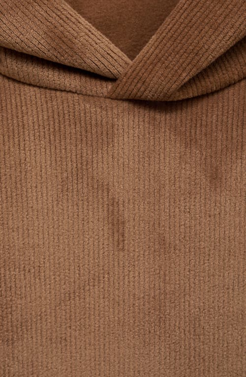 Mango Corduroy Pullover Hoodie In Tobacco Brown