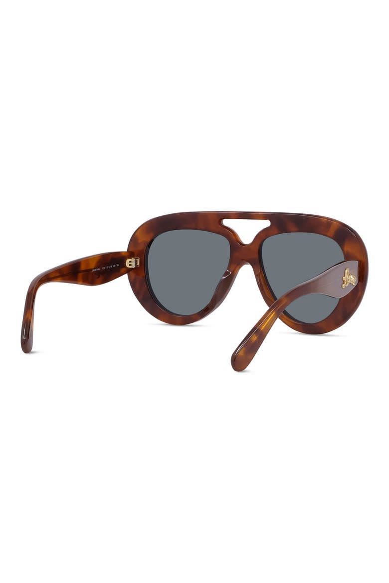 Curvy 55mm Gradient Pilot Sunglasses, Alternate, color, BLONDE HAVANA / BLUE