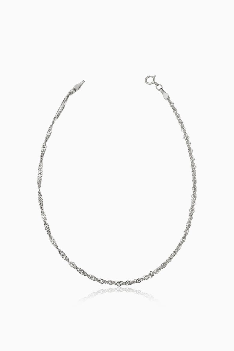 14K Gold Spirah Anklet, Main, color, White Gold