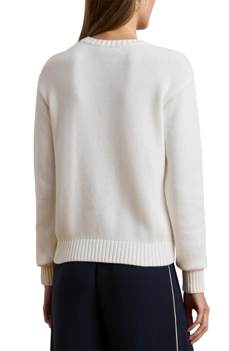 Lauren Ralph Lauren Tonal Anchor Crest Cotton Crewneck Sweater, Alternate, color,