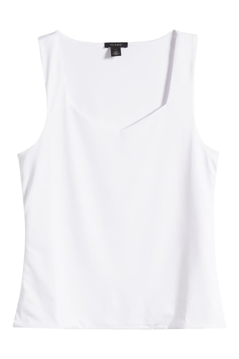 Sweetheart Sleeveless Knit Top, Alternate, color, BRIGHT WHITE