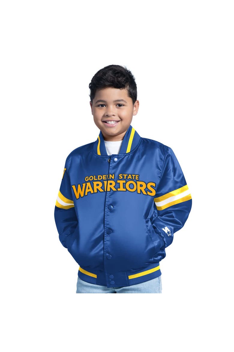 Youth Royal Golden State Warriors Scrimmage Full-Snap Varsity Jacket, Alternate, color, Royal