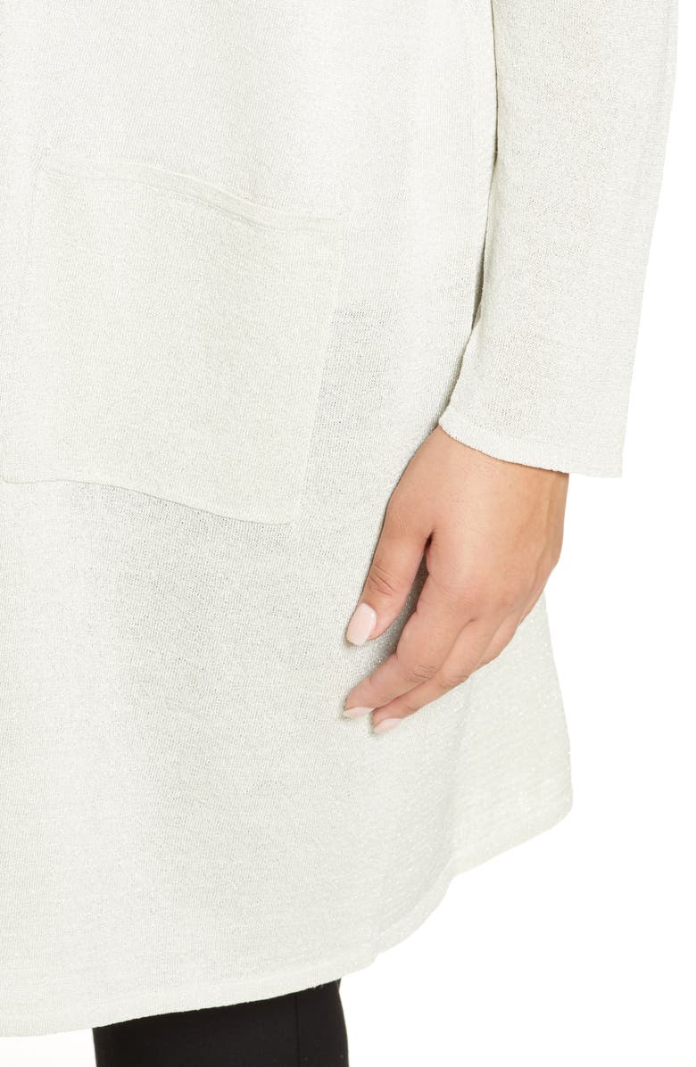 Eileen Fisher Metallic Flecked Long Cardigan, Alternate, color, 