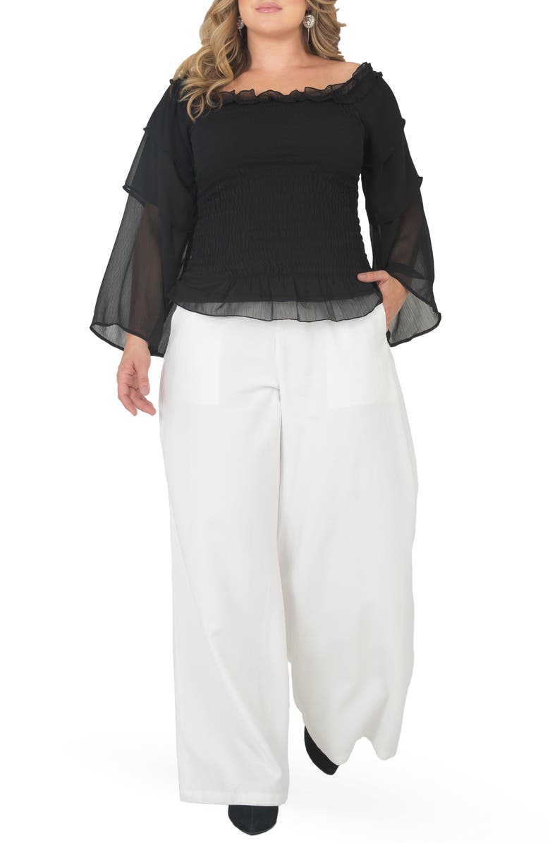 Standards & Practices Tiered Sleeve Smocked Top, Alternate, color, 