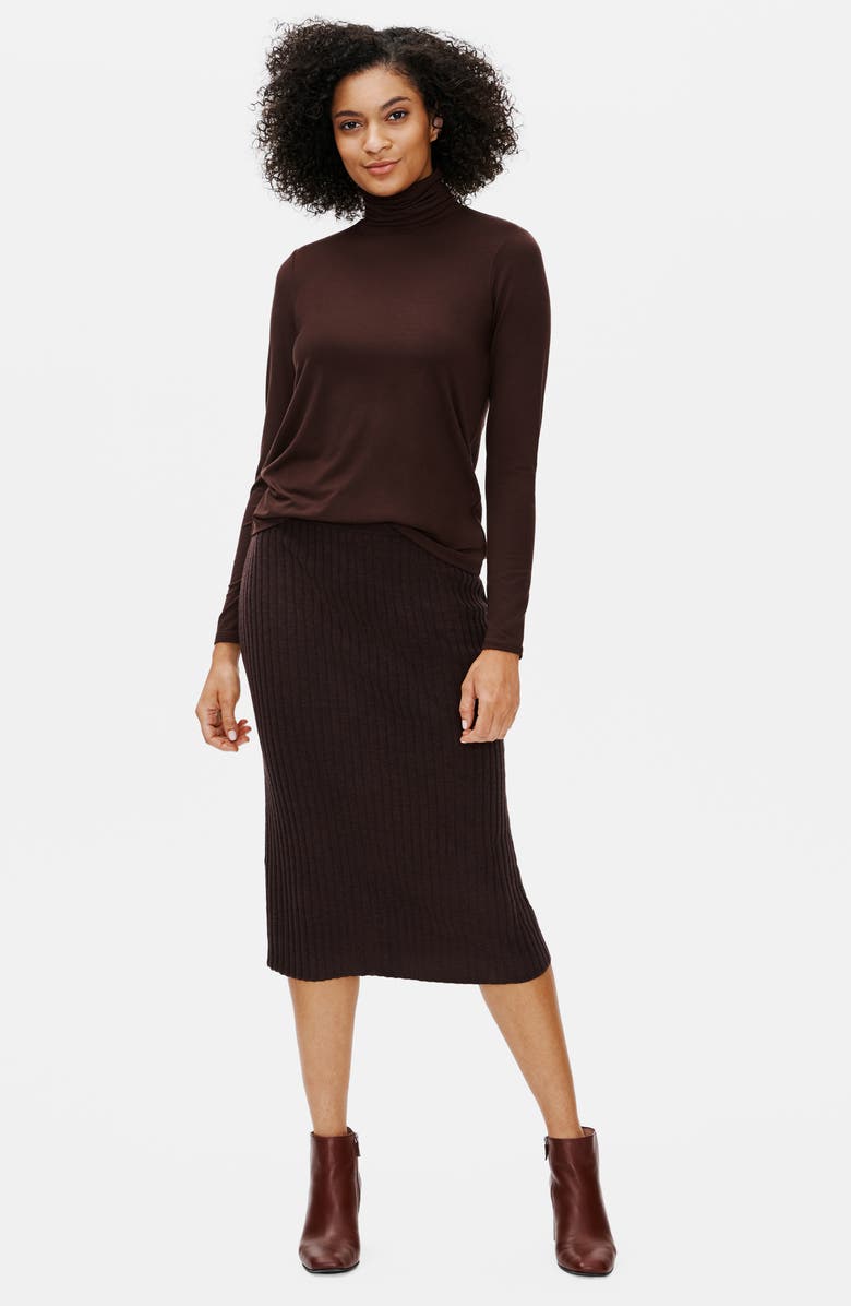 Eileen Fisher Merino Wool Ribbed Pencil Skirt, Alternate, color, 