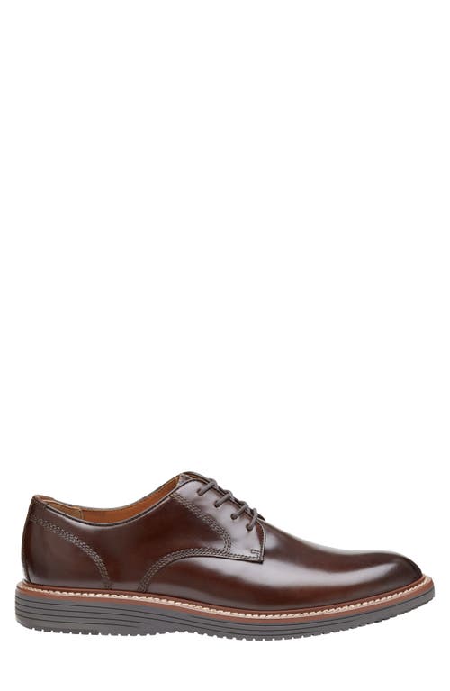 Johnston & Murphy Upton Plain Toe Derby In Mahogany Full Grain