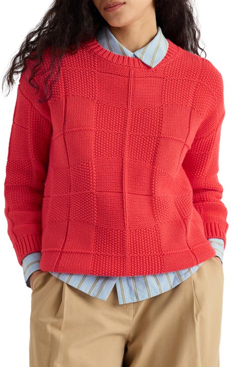 Hedge Rock Check Stitch Organic Cotton Blend Sweater