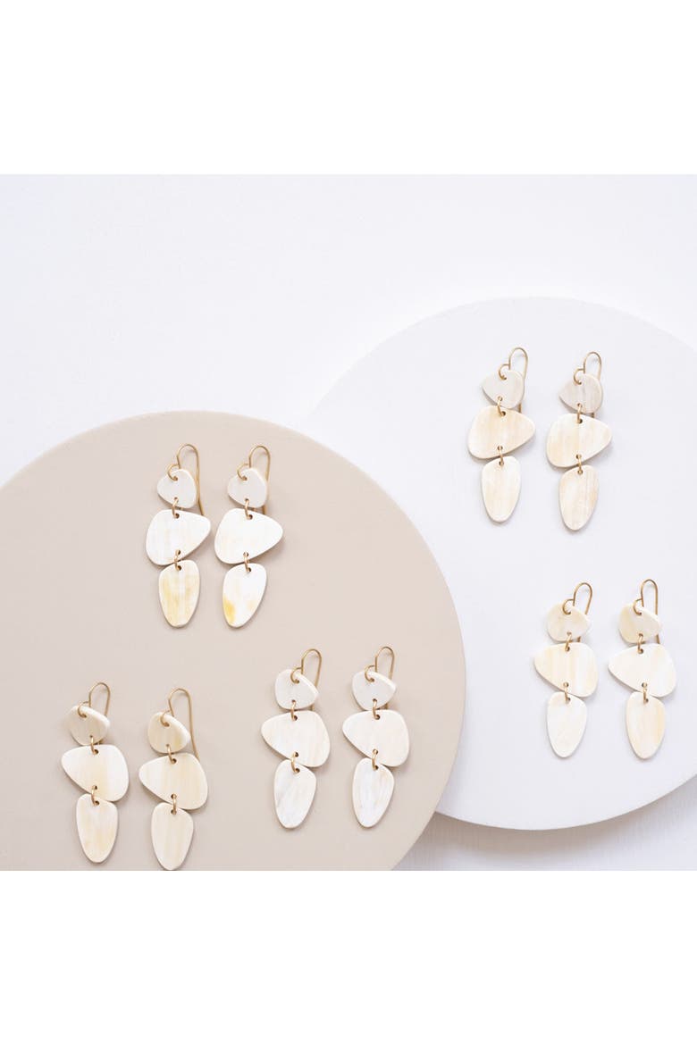 Stacked Stone Earrings, Alternate, color, Natural