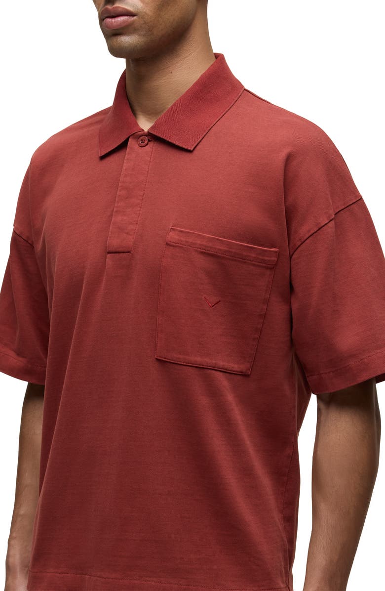 Hudson Jeans Heavyweight Cotton Pocket Polo, Alternate, color, Sunset