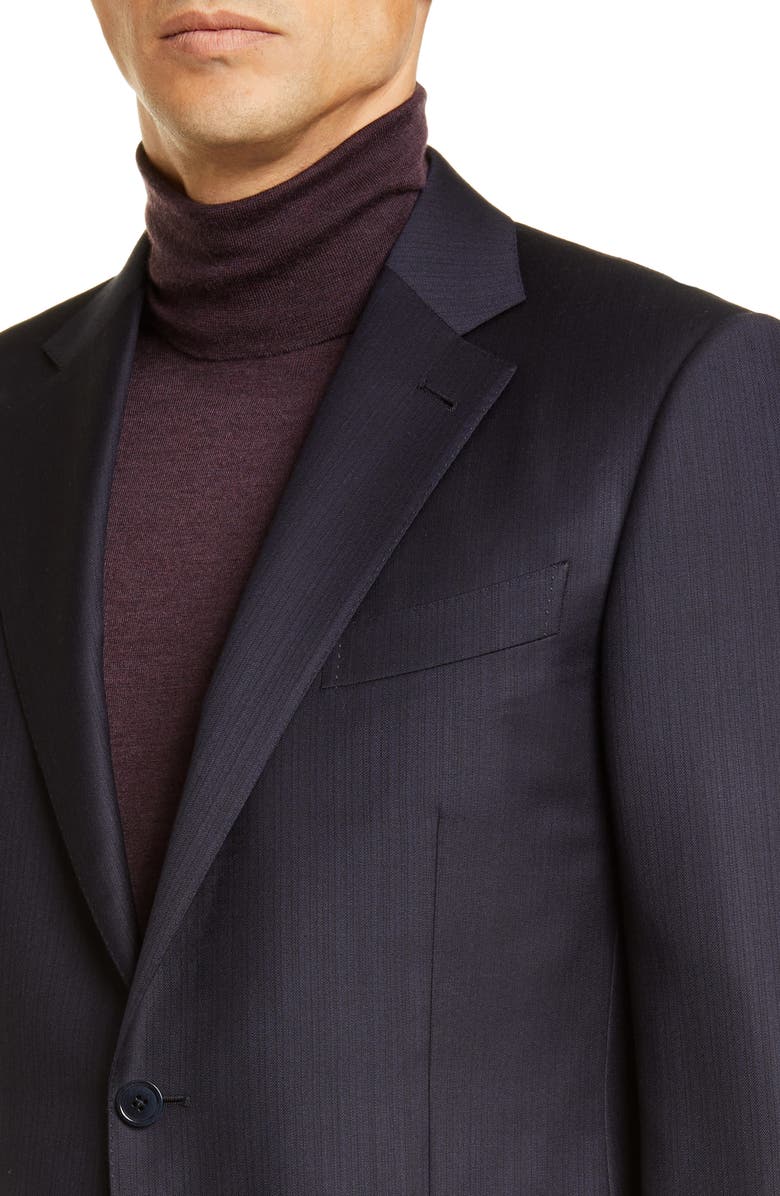 ZEGNA Ermenegildo Zegna Milano Classic Fit Stripe Wool & Silk Suit, Alternate, color,