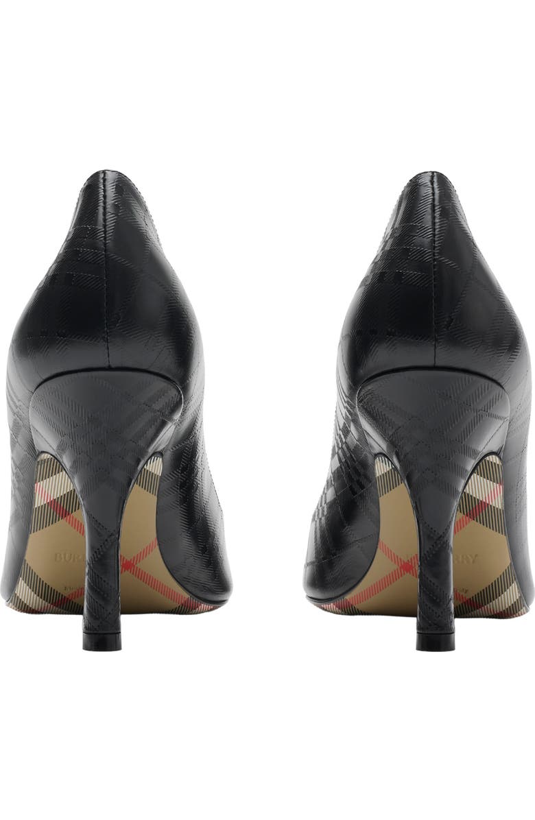 Burberry Check Leather Dame High Pumps, Alternate, color, Black