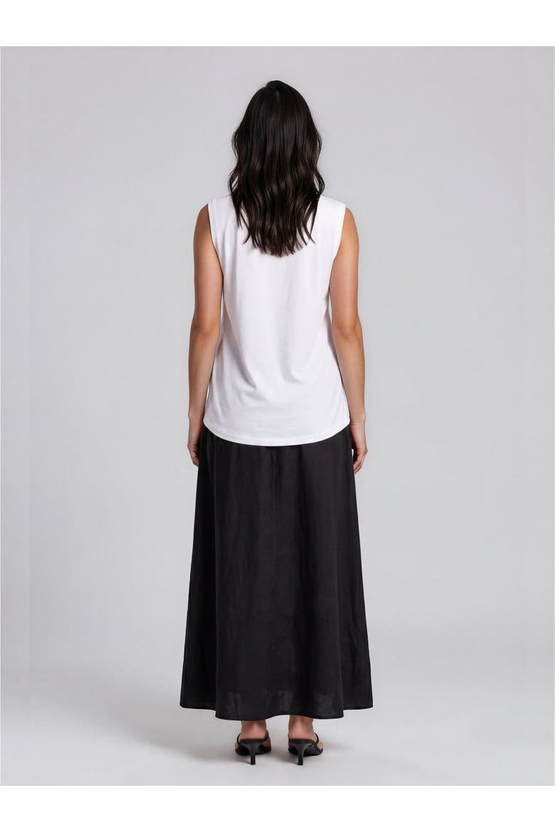 Masolenith Linen Maxi Skirt, Alternate, color, Black