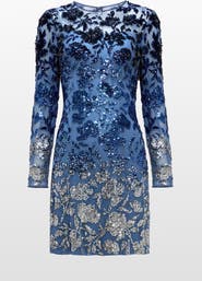 Jenny Packham Jazz Sequin-Embellished Floral-Pattern Mini Dress