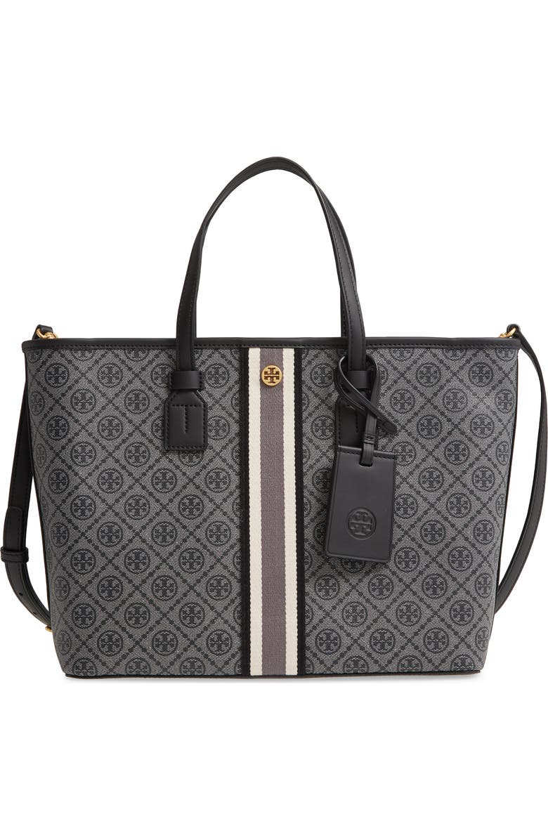 Tory Burch T Monogram Small Coated Canvas Tote, Main, color,