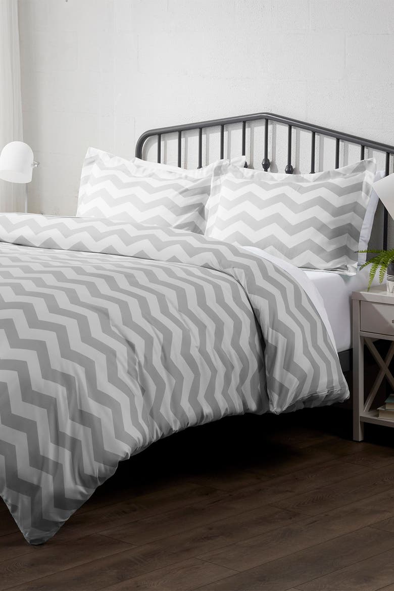 Premium Ultra Soft Arrow 3-Piece Duvet Cover Set, Main, color, GRAY