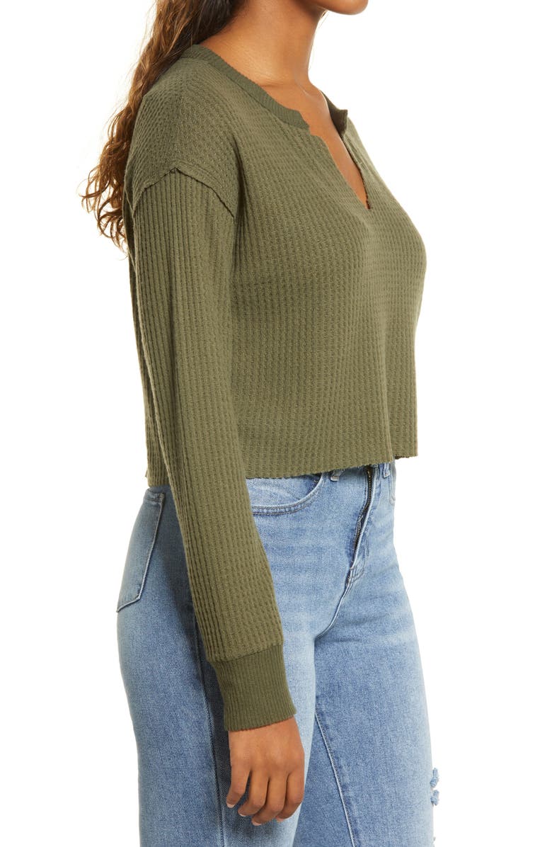 BP. Long Sleeve Waffle Knit Top, Alternate, color, 