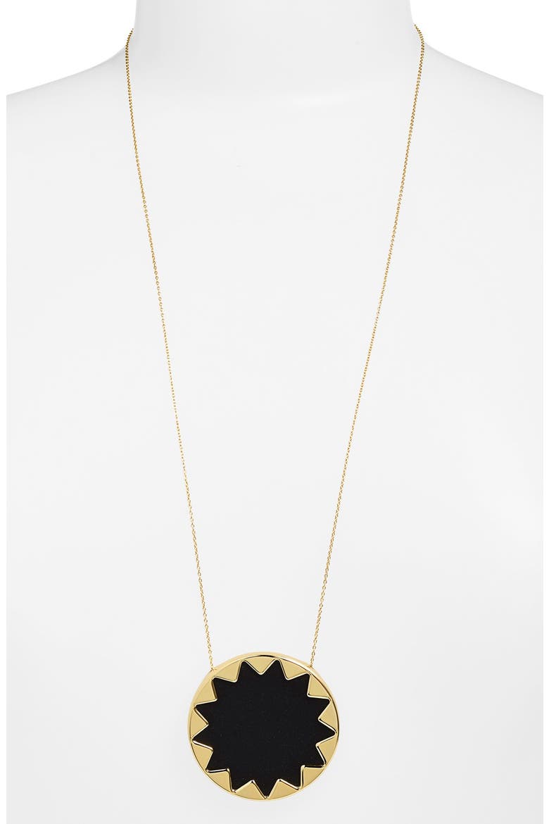 Sunburst Pendant Necklace, Alternate, color, BLACK/ GOLD