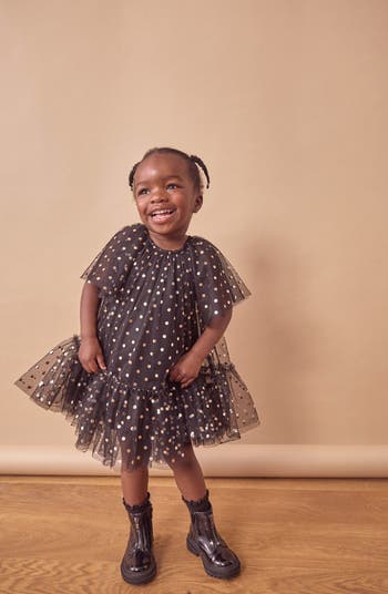 Kids' Foil Dot Tulle Party Dress