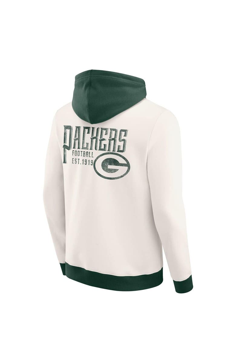 Darius Rucker Collection by Fanatics Men's Darius Rucker Collection by Fanatics Cream Green Bay Packers Distressed Graphics Full-Zip Hoodie, Alternate, color, 