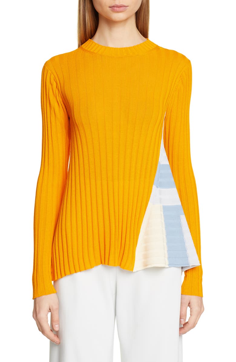 Rosetta Getty Side Panel Rib Sweater, Main, color,