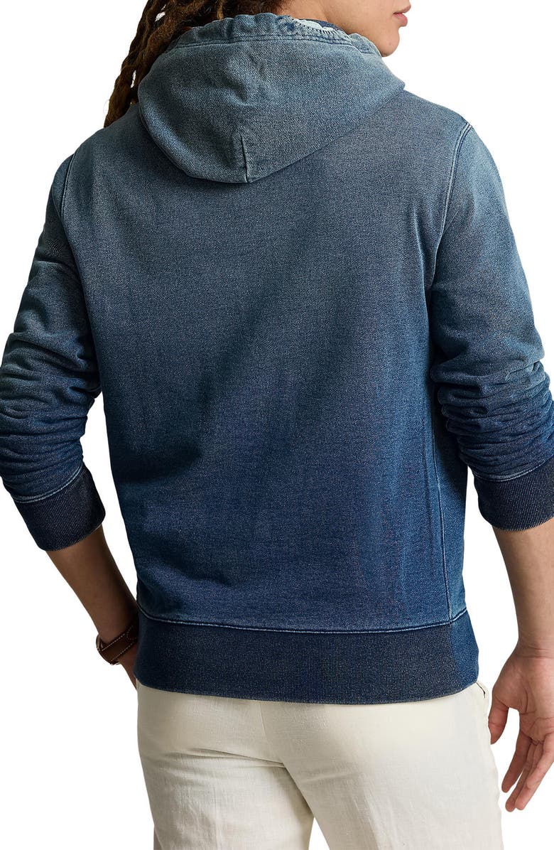 Polo Ralph Lauren Polo Bear Indigo French Terry Hoodie, Alternate, color,