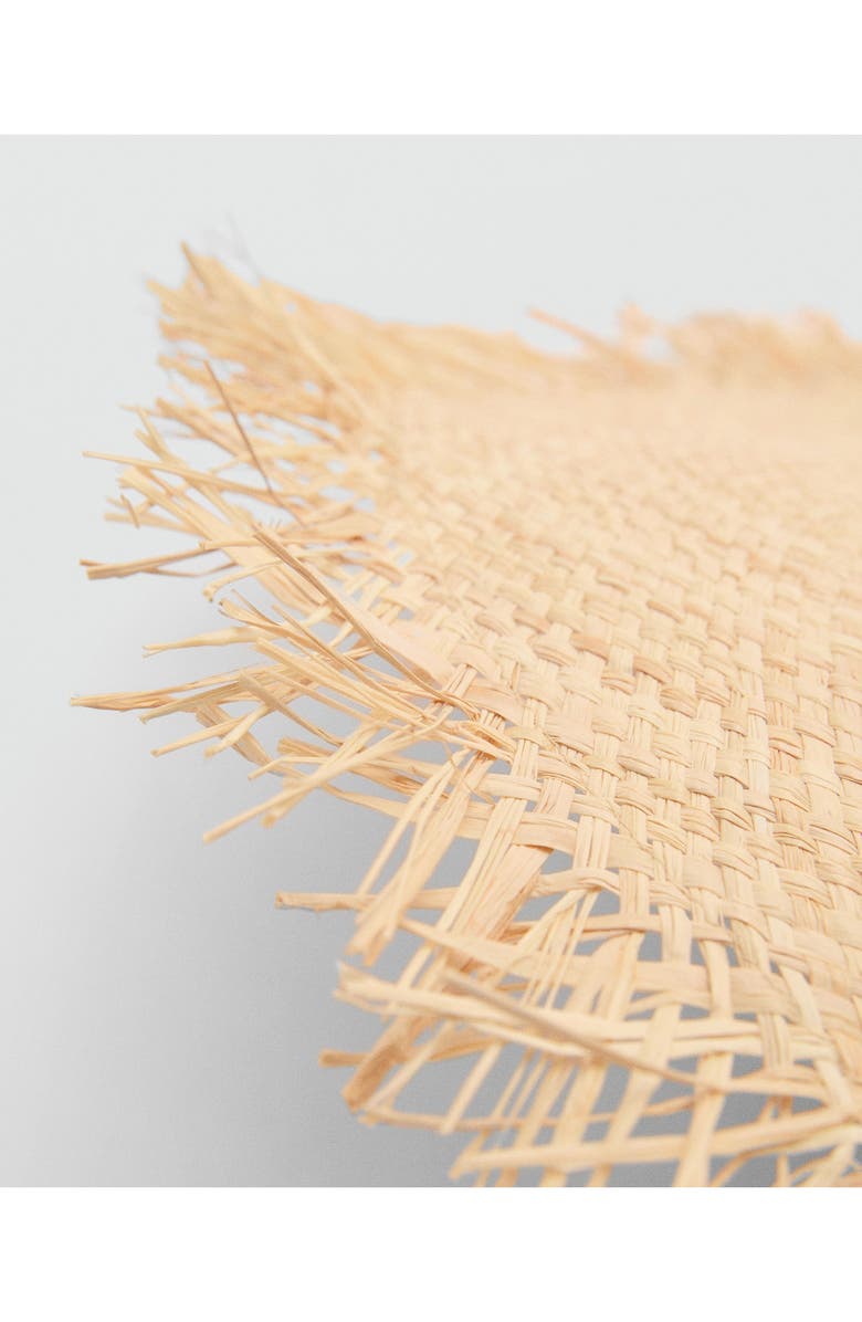 MANGO Raw Edge Raffia Hat, Alternate, color, 