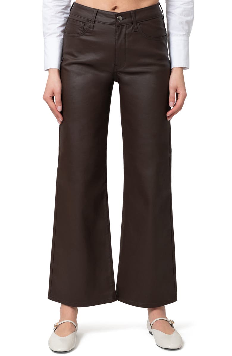 Mavi Jeans Alena Coated Wide Leg Jeans, Main, color, Brown Coated