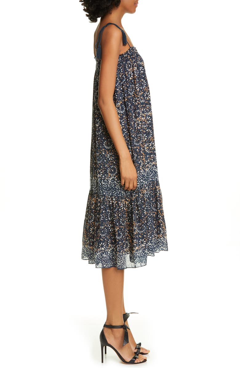 Ulla Johnson Eugenia Floral Print Midi Dress, Alternate, color,