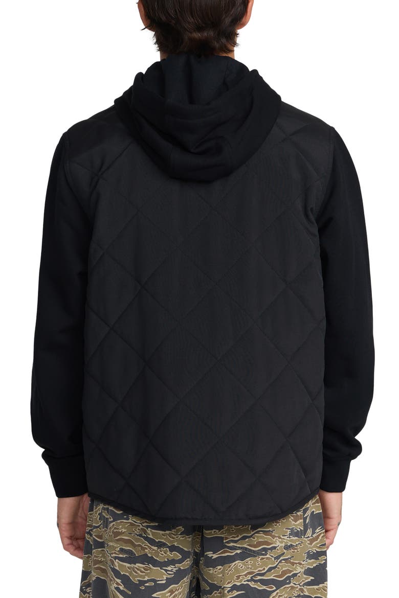 Warner Hooded Mixed Media Jacket, Alternate, color, RVCA BLACK