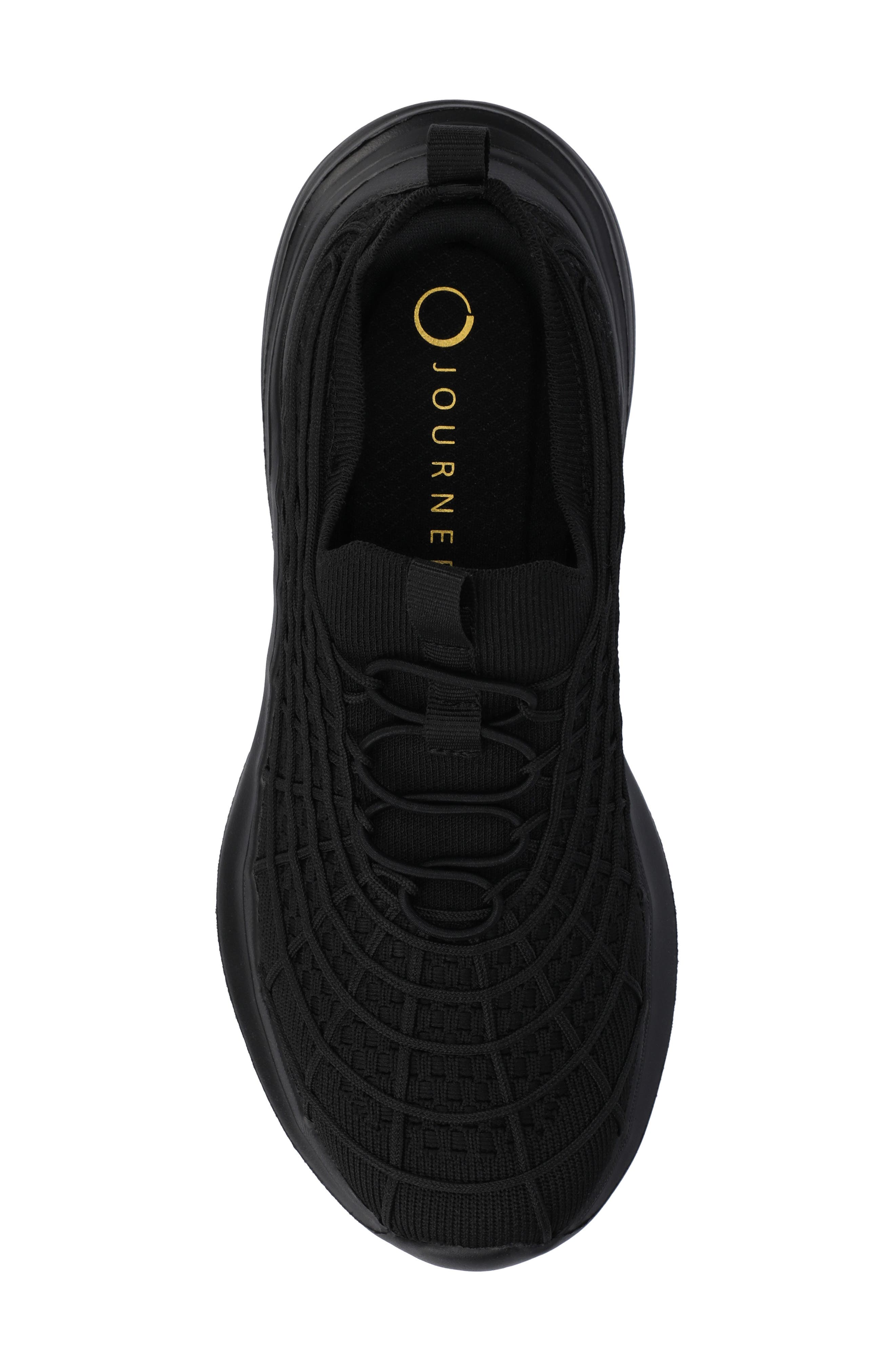 Journee Collection Dasha Knit Sneaker, Alternate, color, Black