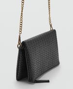 MANGO TEEN Woven Faux Leather Envelope Crossbody Bag