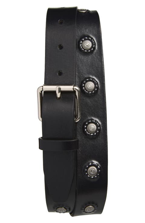 Marguerite Studded Leather Belt