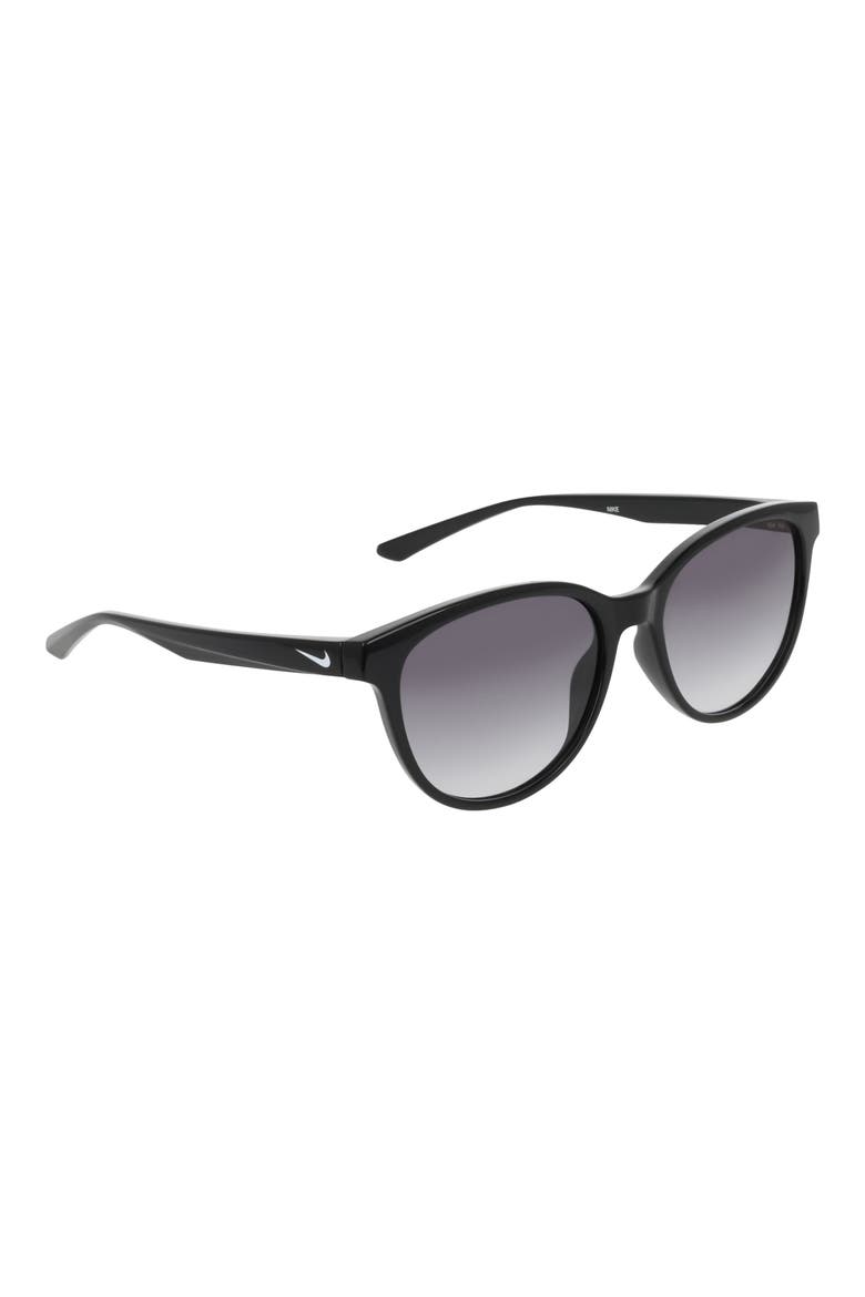 Vital Trend 55mm Gradient Round Sunglasses, Alternate, color, BLACK / SMOKE GRADIENT