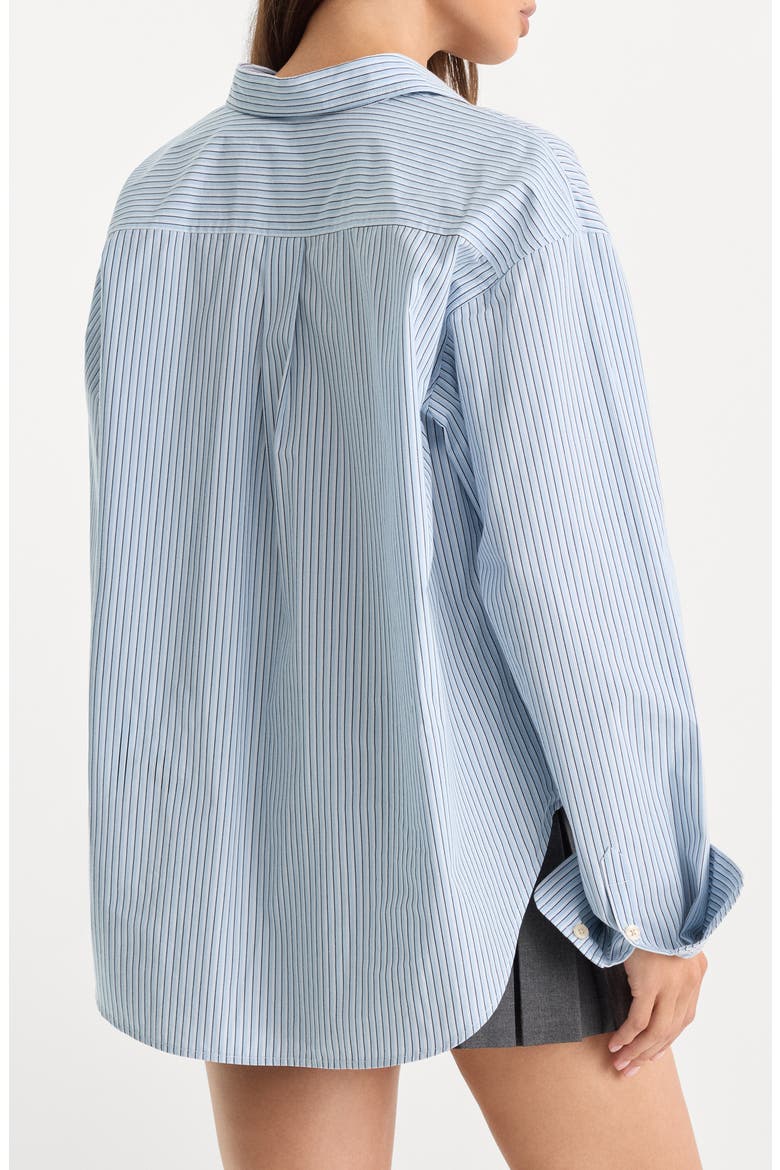 The Poplin Easy Striped Cotton Shirt, Alternate, color, SUMMER SKY STRIPE