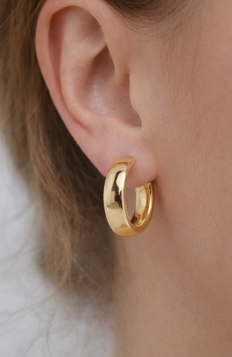 Argento Vivo Sterling Silver Huggie Hoop Earrings, Alternate, color, Gold