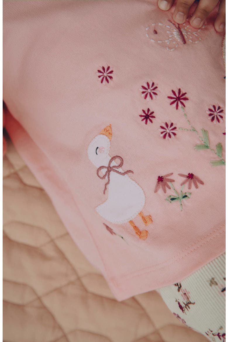 Kids' Bunny Embroidered Top & Leggings Set, Alternate, color, PINK