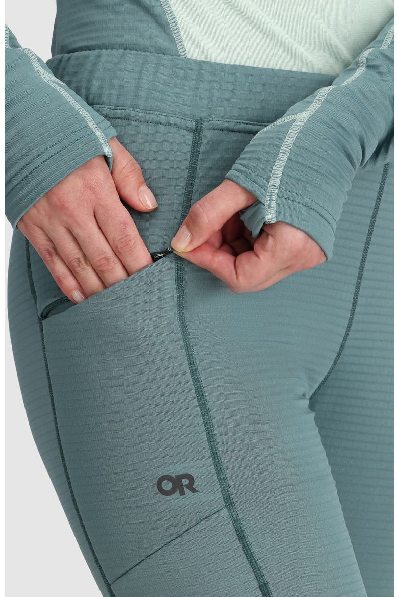 Vigor Grid Fleece Leggings, Alternate, color, NEPTUNE