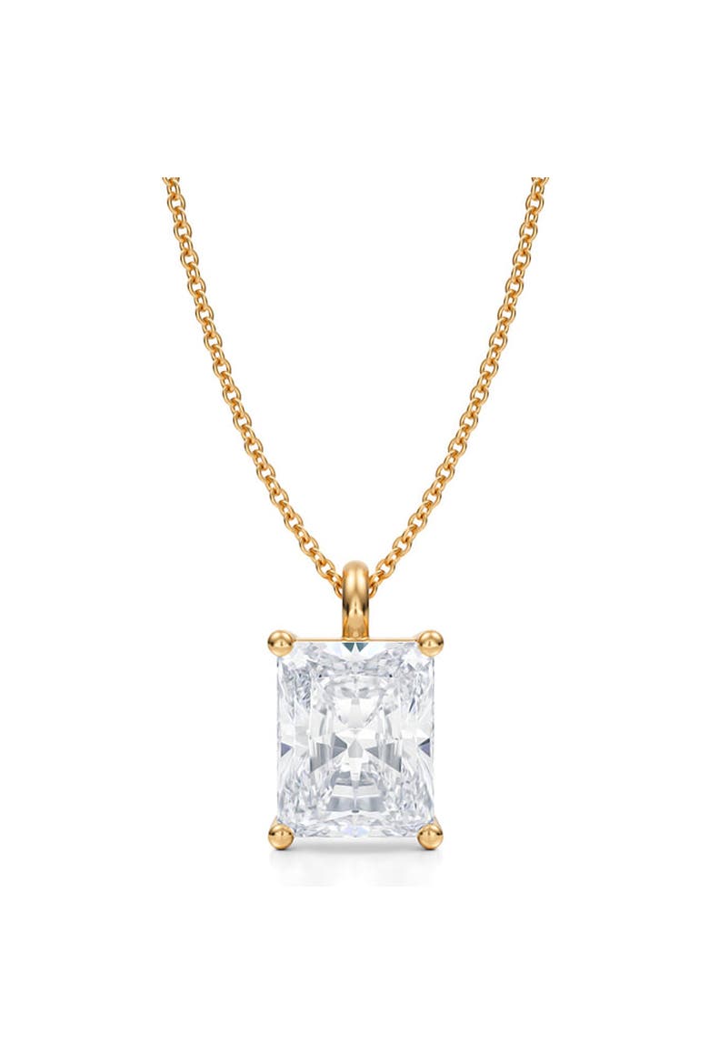 Radiant Solitaire Lab Diamond Pendant Necklace 14K 3.50ct, Main, color, Yellow Gold